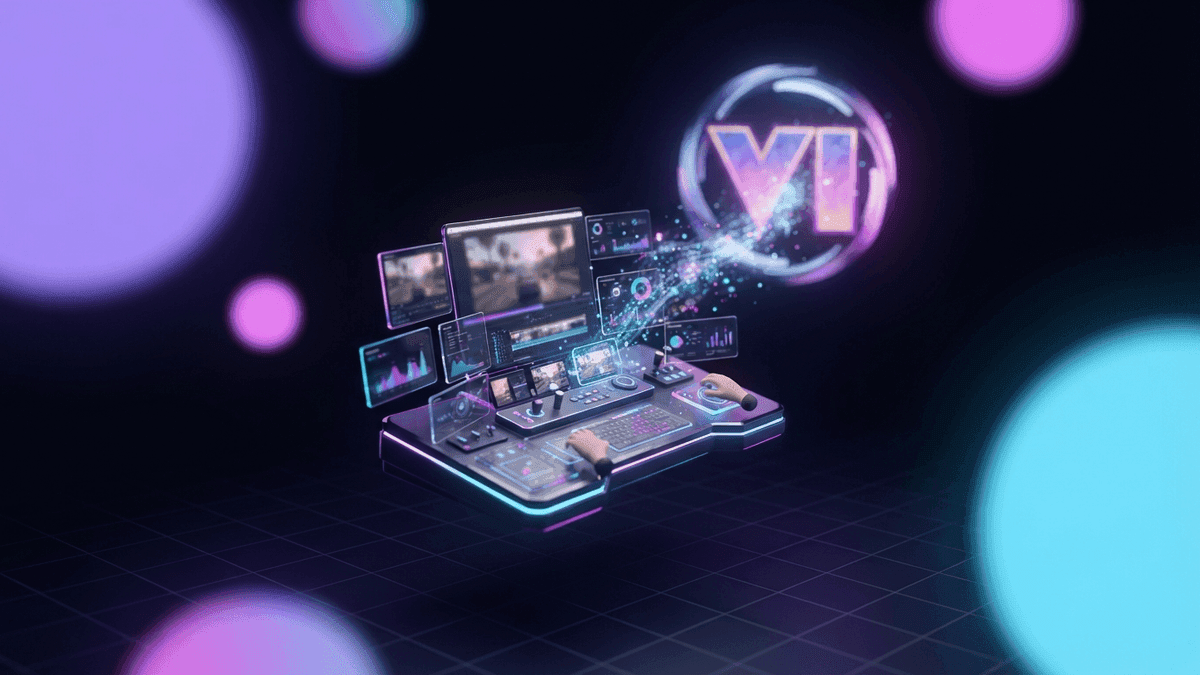 A clipper exporting a GTA 6 clip at their setup, with the GTA VI logo in the background, symbolizing Rockstar's new rules for creators.