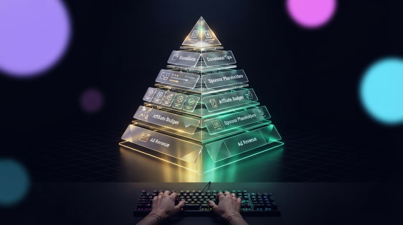 The 7 levers of Twitch monetization 2026 schematized