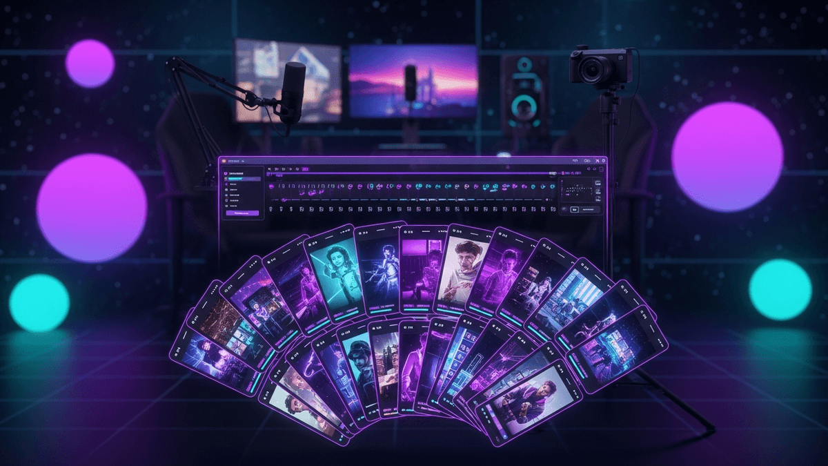 Visual diagram : 1 Twitch stream produces 30 vertical clips for multi-platform